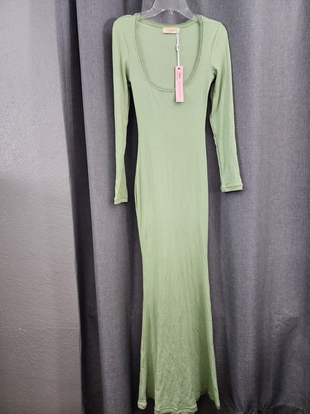 Sage Green Long Sleeve Maxi Dress